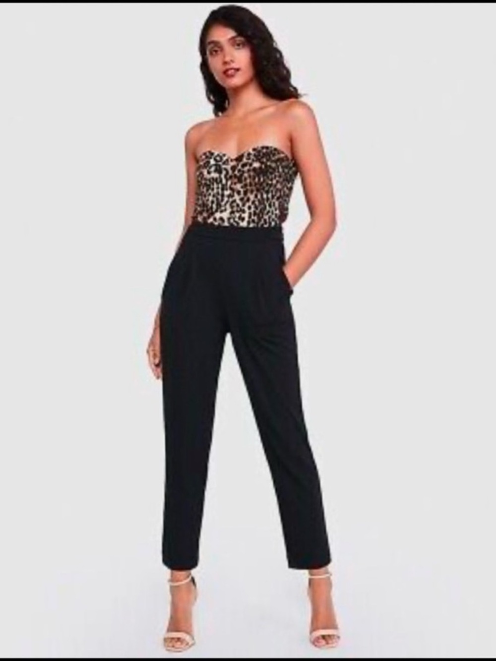 NWT Express Leopard Sweetheart Jumpsuit